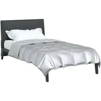 VidaXL Sommerdecke Silber 220 cm Satin und Mikrofaser