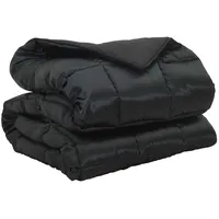 VidaXL Winterbettdecke Schwarz 220 x 140 cm Satin und