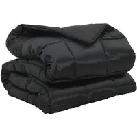 VidaXL Winterbettdecke Schwarz 220 cm Satin und Mikrofaser