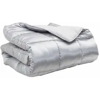 VidaXL Winterbettdecke Silber 220 x 140 cm Satin und