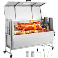 Vevor Drehspießgrill 132 cm Silber