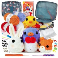 Luxuskollektion 4er Häkelset für Anfänger: Niedliche Tiere mit Zubehör