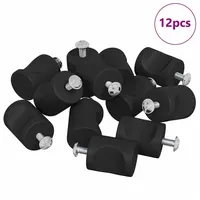 VidaXL Schrankknöpfe 12 pcs M4 x 12 mm Schwarz