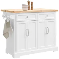 SoBuy Kücheninsel, mit 2 Schubladen Weiß 115x71x92,5cm Vintage