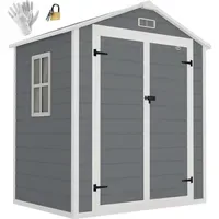 Outsunny Gerätehaus Pultdach 1,83 x 1,34 m Grau