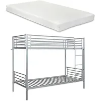 [en.casa] Etagenbett Soppsar 90 x 200 cm Metall silber