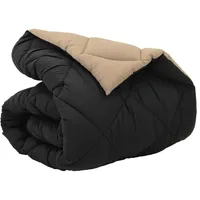 VidaXL Winterbettdecke Schwarz und Taupe 220 x 140 cm