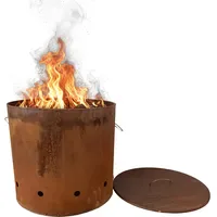 Relaxdays Feuertonne Ø 49,5 cm Braun