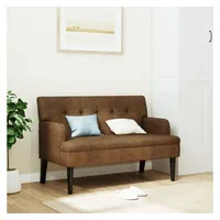 VidaXL Sitzbank mit Rückenlehne Braun 112x65,5x75 cm Wildleder-Optik