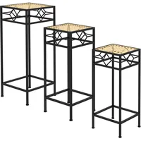 Outsunny Pflanzenständer 3-tlg. mit Rattanoptik 60 x 30 cm