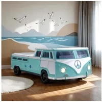 JVmoebel Kinderbett Türkis-Weiß 90 x 200 cm Kunststoff