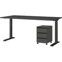 KADIMA DESIGN Büromöbel Set 2-teilig Schreibtisch 160x80cm & Rollcontainer