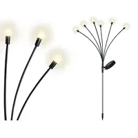 Lumineo Solarleuchte Kunststoff 70cm 6 LEDs inkl. Solarzelle schwarz