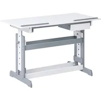 Beliani Kinderschreibtisch Nannup 110 x 53 cm Holz weiß/grau