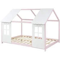 [en.casa] Kinderbett Tostedt 140x200cm Rosa/Weiß