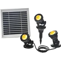 HEISSNER Teich- und Gartenlicht 3er Set Akku/Solar schwarz