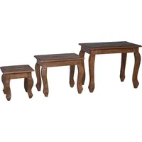 VidaXL Nestingtisch 3 pcs Braun Massivholz Mahagoni