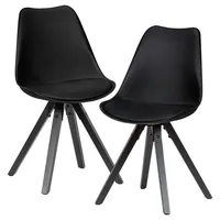 Wohnling Esszimmerstuhl Kunststoff schwarz 2er Set