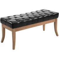 Deluke Sitzbank CANNES Kunstleder Schwarz Leder, 100x46x38 cm, Esszimmer,
