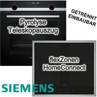 Siemens Flex-Induktions-Herd-Set Pyrolyse Teleskopauszug + Induktionskochfeld varioInduktion HomeConnect