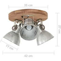 VidaXL Industriestil 1 E27 rund silberfarben