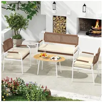 Costway Gartenmöbel Set 4-tlg. Beige/Braun