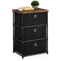 Relaxdays Kommode 65 x 43 x 33 cm Schwarz/Braun