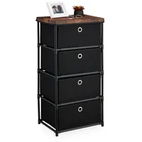 Relaxdays Schubladenkommode 85 x 43 x 33 cm schwarz/braun
