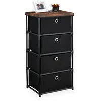 Relaxdays Kommode 85 x 43 x 33 cm Schwarz/Braun
