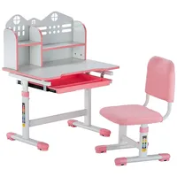 Vevor Kinderschreibtisch mit Stuhl höhenverstellbar 53-71 cm MDF rosa
