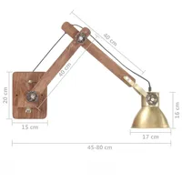 VidaXL Wandleuchte Industrie-Stil (E27) 2800 cm Braun