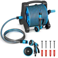 Juskys Mobile Schlauchtrommel 30 m blau/grau