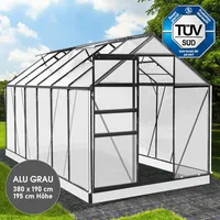 Brast Gewächshaus Aluminium Grau HKP 6 mm 7,03 m2