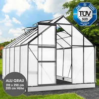 Brast Gewächshaus Aluminium Grau HKP 6 mm 7,75 m2