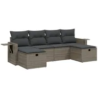 VidaXL Garten-Lounge-Set 6-tlg. grau