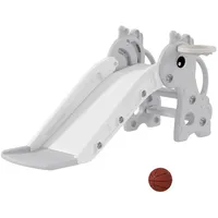 Aiyaplay Kinderrutsche mit Basketballkorb Grau