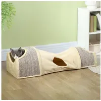PawHut Katzentunnel 107 x 38 x 29 cm Beige