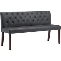 Deluke Sitzbank MAURI 148,5cm Grau Wildleder-Optik Küchenbank Esszimmerbank Flurbank