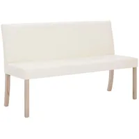 Deluke Sitzbank PHIL 139,5cm Cremeweiß Kunstleder Küchenbank Esszimmerbank Flurbank