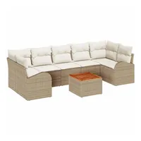 VidaXL Garten-Lounge-Set 8-tlg. beige/weiß