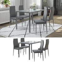 Vicco "Grand Metall", moderne Essgruppe mit Esszimmertisch und 4