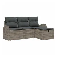 VidaXL Garten-Sofagarnitur Loungesofa grau