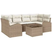 VidaXL Garten-Sofagarnitur Loungesofa beige