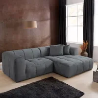 Riess-Ambiente Modernes Ecksofa ZERO GRAVITY Cord 3-Sitzer dunkelgrau