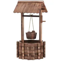Goplus Gartenbrunnen Wunschbrunnen mit Dach