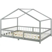 [en.casa] Kinderbett Treviolo 140x200 cm Grau