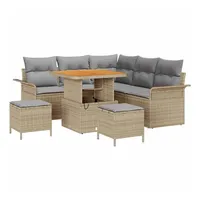 VidaXL Garten-Sofaset Loungesofa beige
