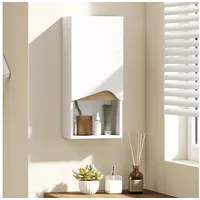 Homcom Badezimmerschrank Wandschrank mit Soft-Close-Tür, verstellbaren Ablagen und offenem