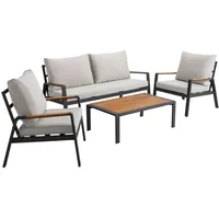 Dehner Milo Garten-Lounge-Set 4-tlg. grau
