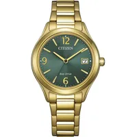 Citizen Eco-Drive Solaruhr Goldfarben/Grün 36 mm FE6122-64X